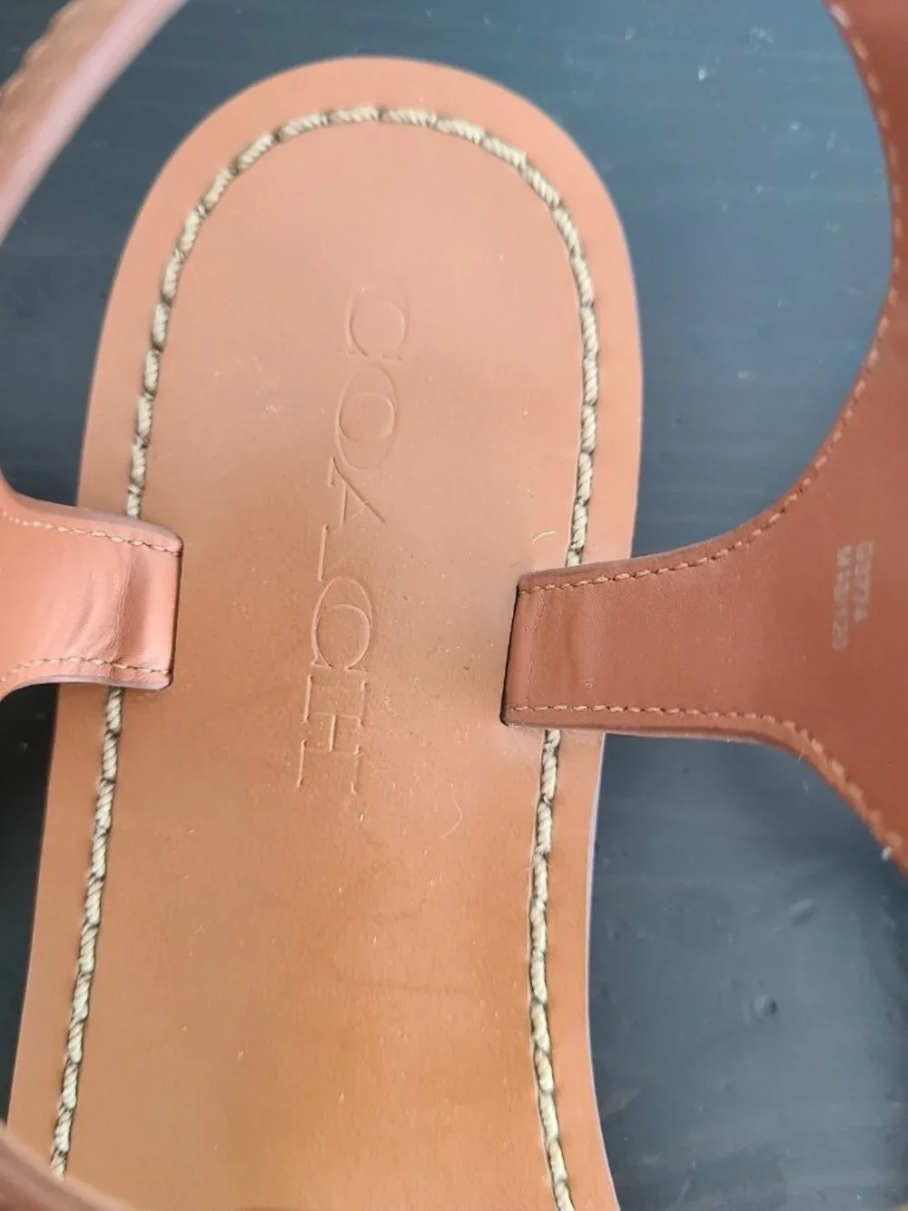 Coach Leila Leather Sandals Tan size 6.5